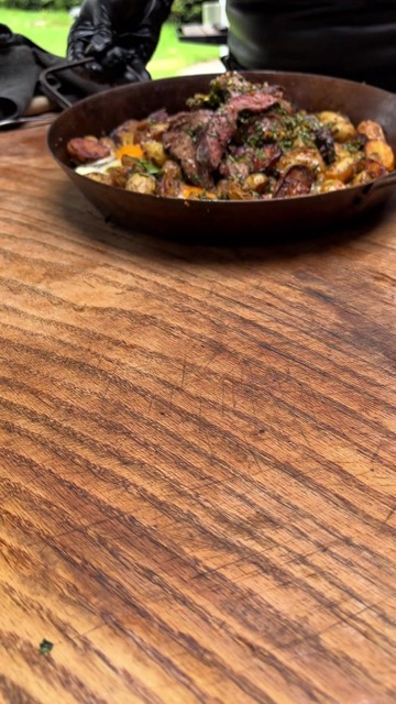 Steak and Eggs with Rosemary Potatoes and Chimichurri