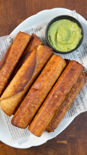 Beef Taquitos with Avocado Dip