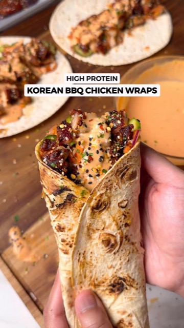 High Protein Korean BBQ Chicken Wraps
